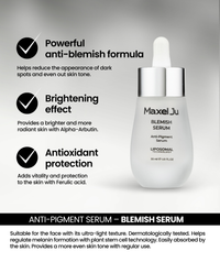 MAXEL JU Blemish Toner (150ML) & Blemish Serum (30ML) Purifying and Brightening 2-Piece Anti-Blemish Treatment Set