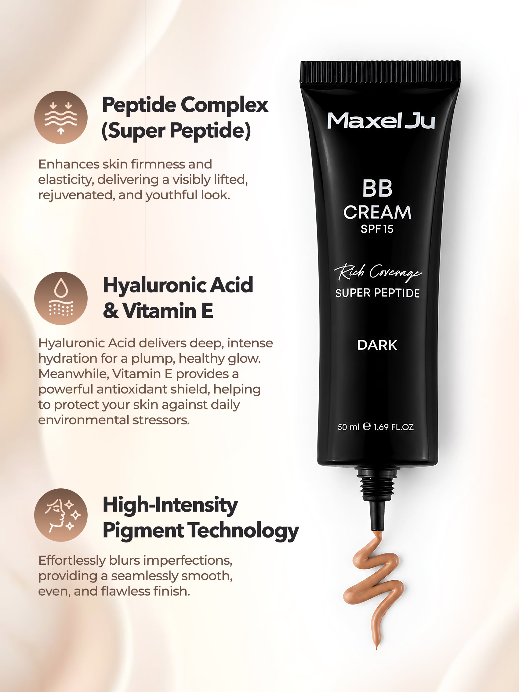 BB Cream SPF 15 Dark - High Coverage & Tone-Evening Care Cream