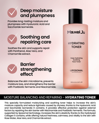 MAXEL JU Hydrating Toner (200 ML) Hyaluronic Acid Serum (30 ML) Moisturizer Cream (50 ML) Intensive Care Set