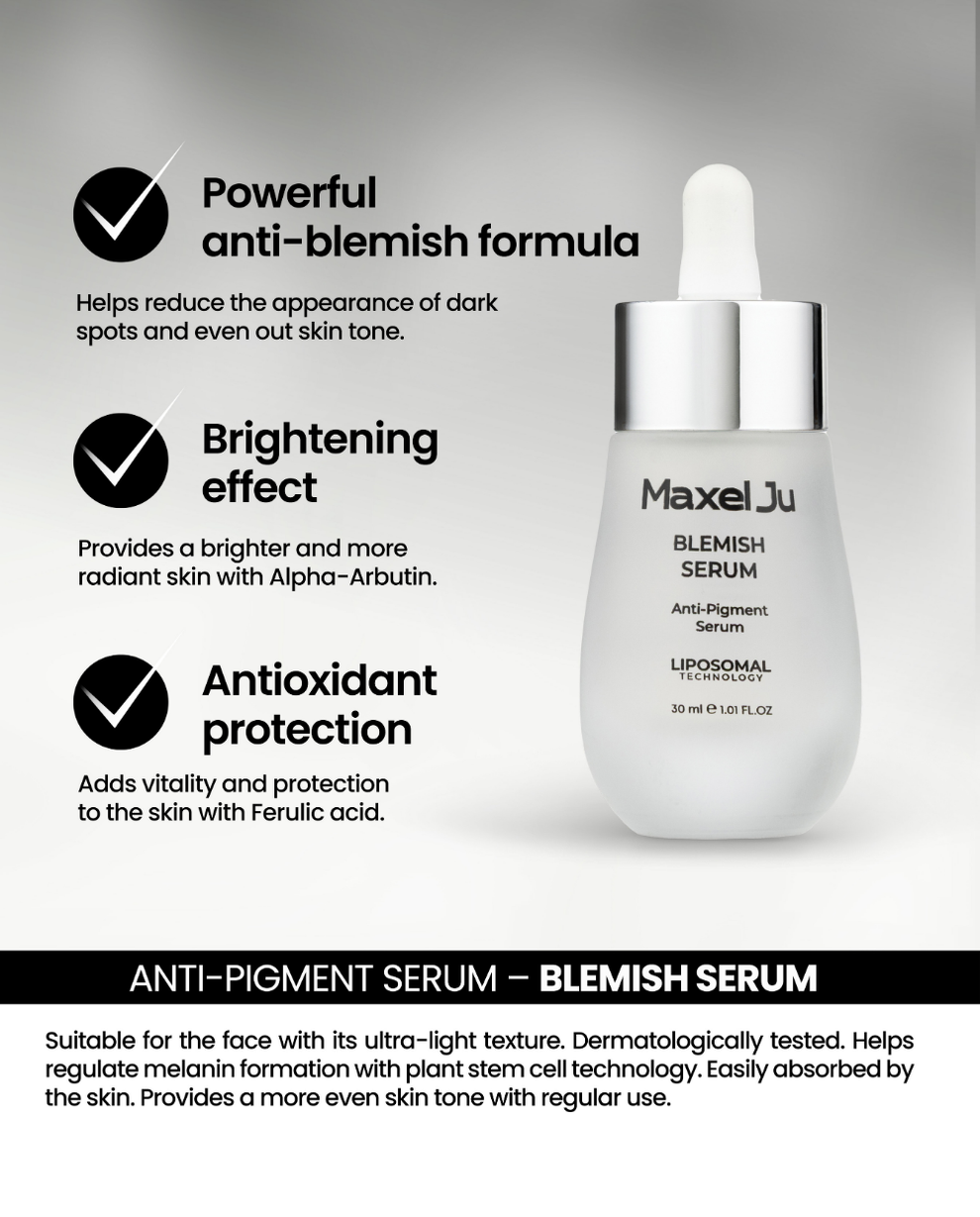 MAXEL JU Blemish Toner (150ML) & Blemish Serum (30ML) Purifying and Brightening 2-Piece Anti-Blemish Treatment Set