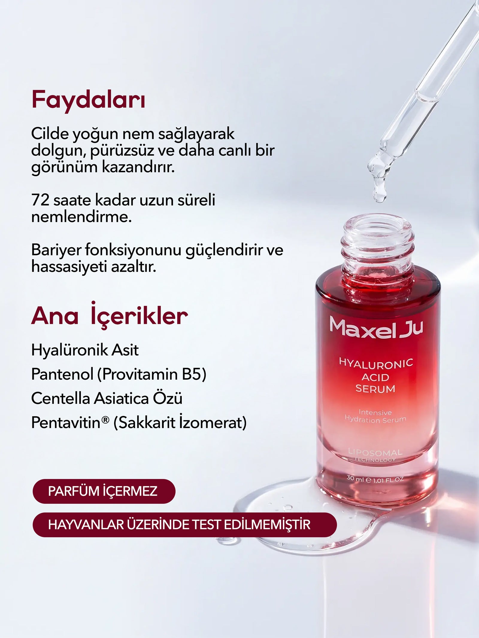 Hyaluronic Acid Serum - Yoğun Nemlendirici ve Dolgunlaştırıcı Serum
