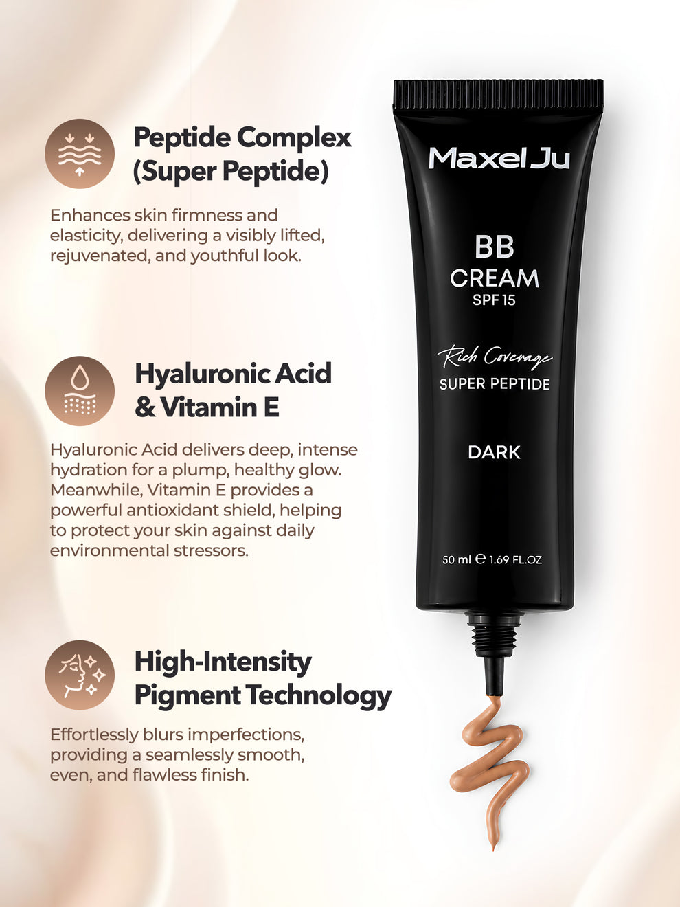 BB Cream SPF 15 Dark - High Coverage & Tone-Evening Care Cream