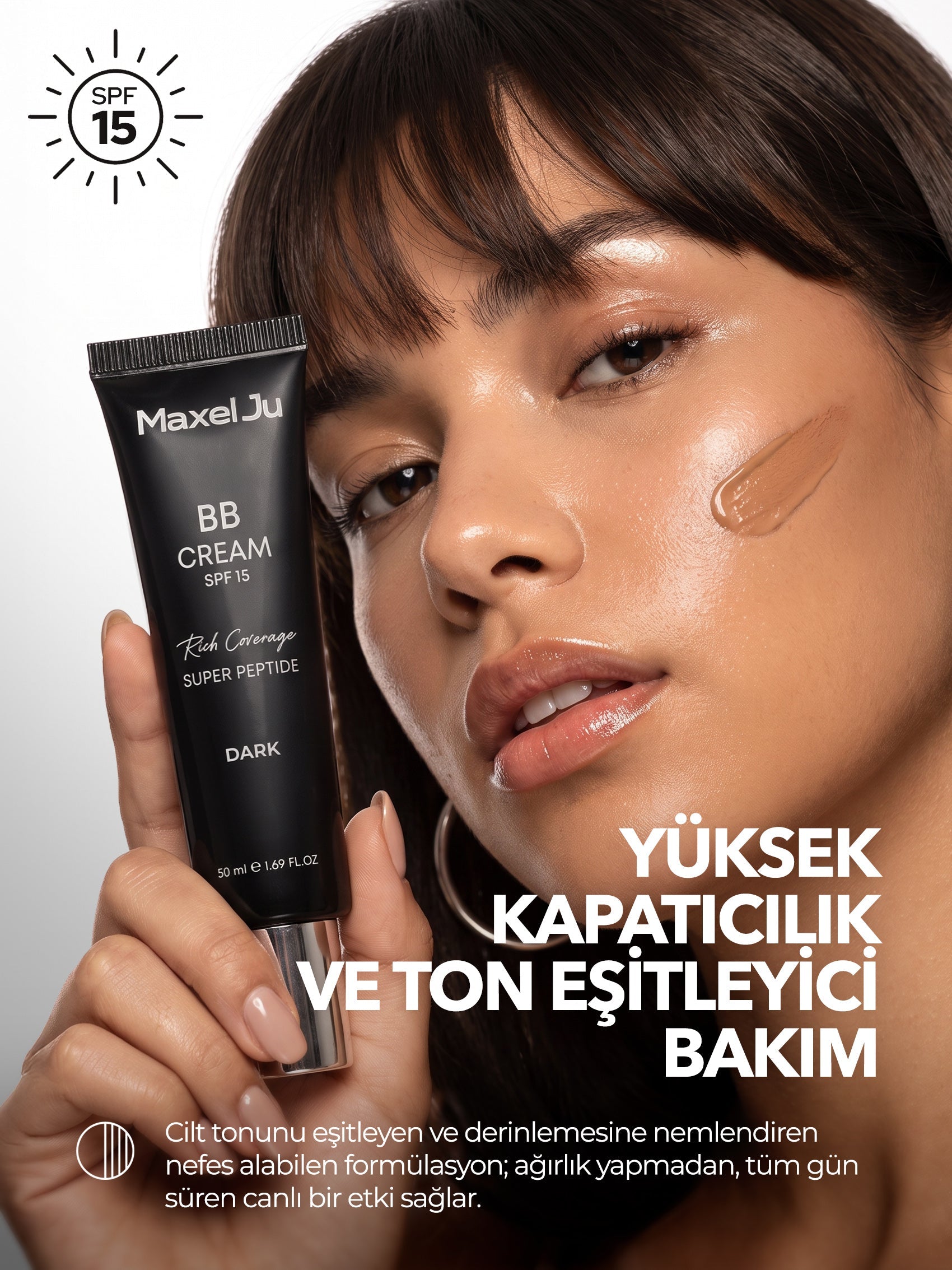 Maxel JU BB Cream Dark - yüksek kapatıcılık ve ton eşitleyici bakım