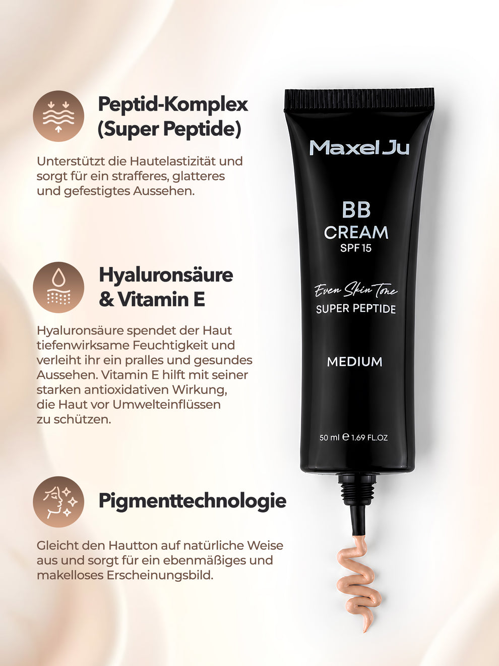 BB Cream SPF 15 Medium - Tonausgleichende Pflegecreme 