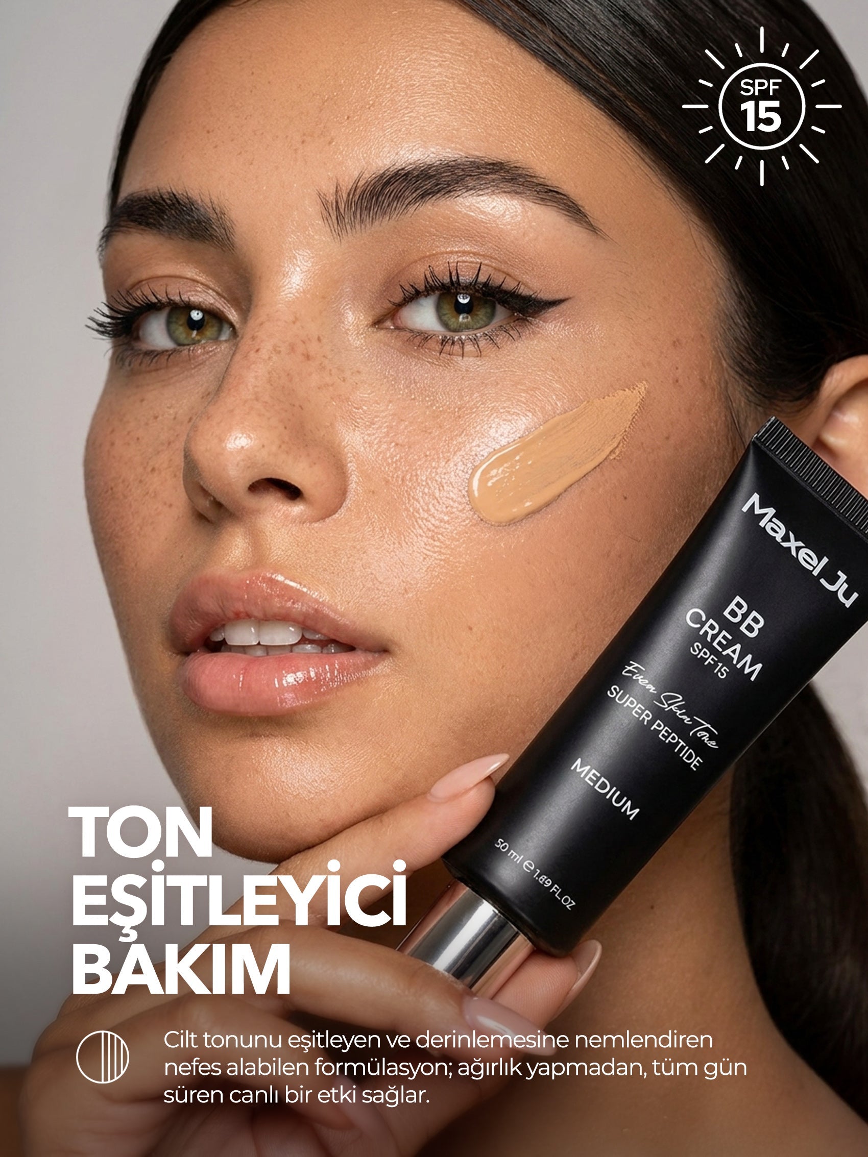 Maxel JU BB Cream Medium - yüksek kapatıcılık ve ton eşitleyici bakım