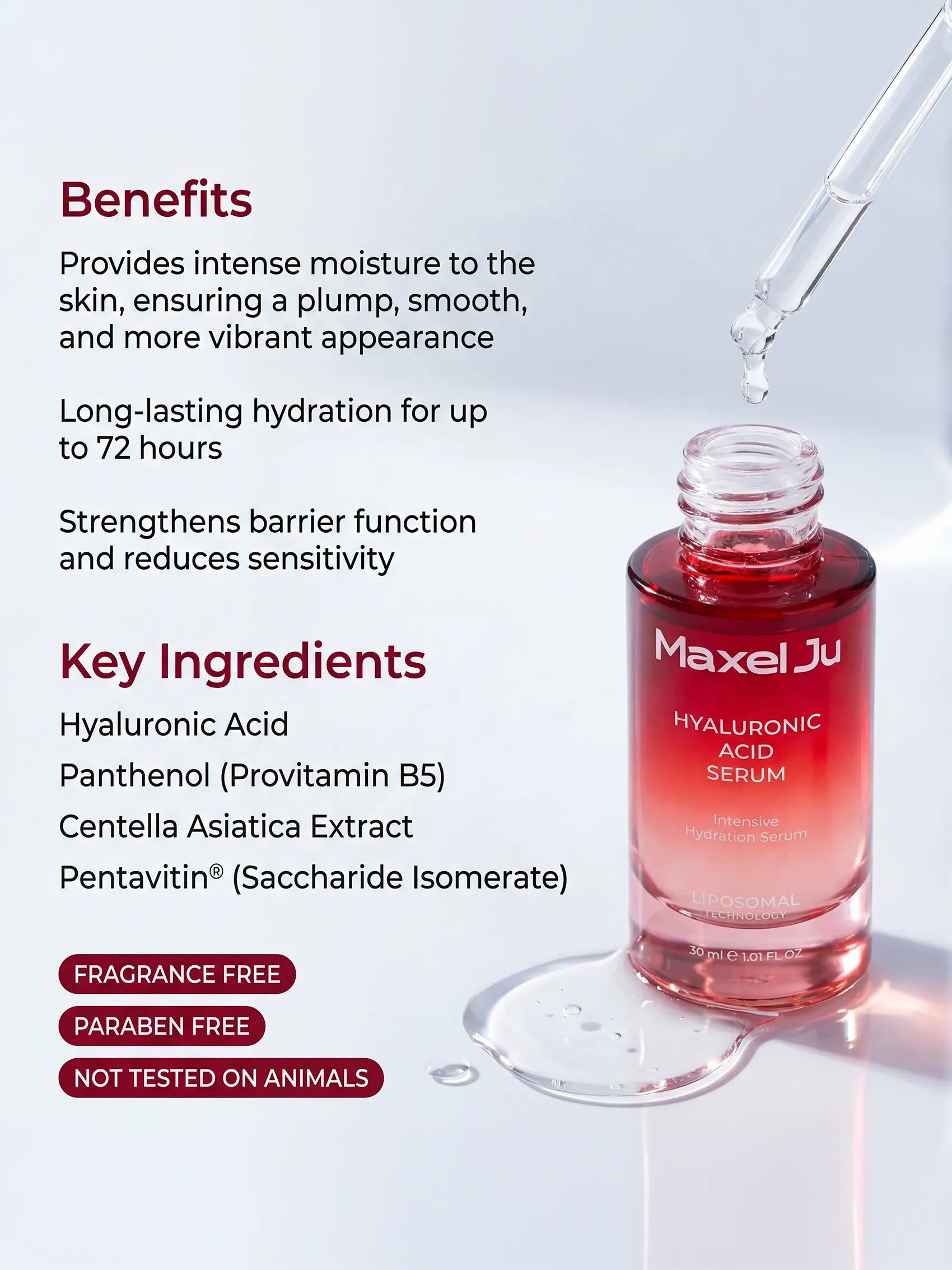 Image of Maxel JU Hyaluronic Acid Serum benefits