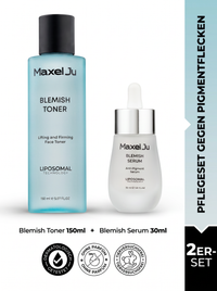 MAXEL JU Blemish Toner (150 ml) & Blemish Serum (30 ml) Klärendes und aufhellendes 2-teiliges Anti-Flecken Pflegeset