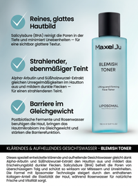 MAXEL JU Blemish Toner (150 ml) & Blemish Serum (30 ml) Klärendes und aufhellendes 2-teiliges Anti-Flecken Pflegeset
