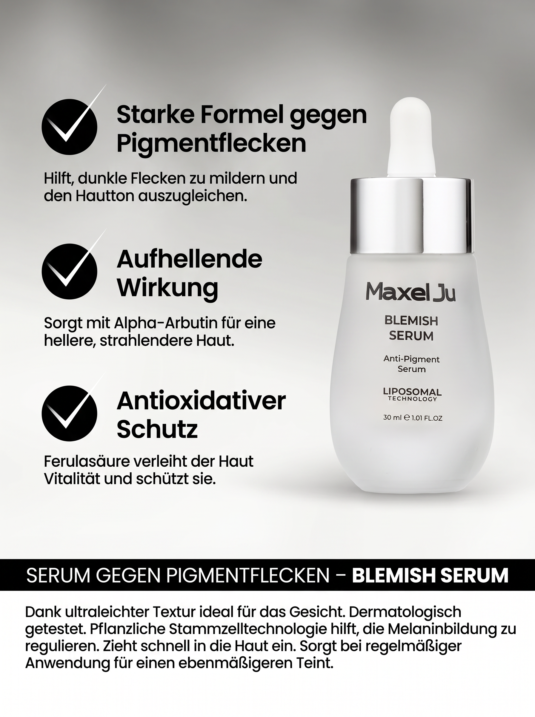 MAXEL JU Blemish Toner (150 ml) & Blemish Serum (30 ml) Klärendes und aufhellendes 2-teiliges Anti-Flecken Pflegeset