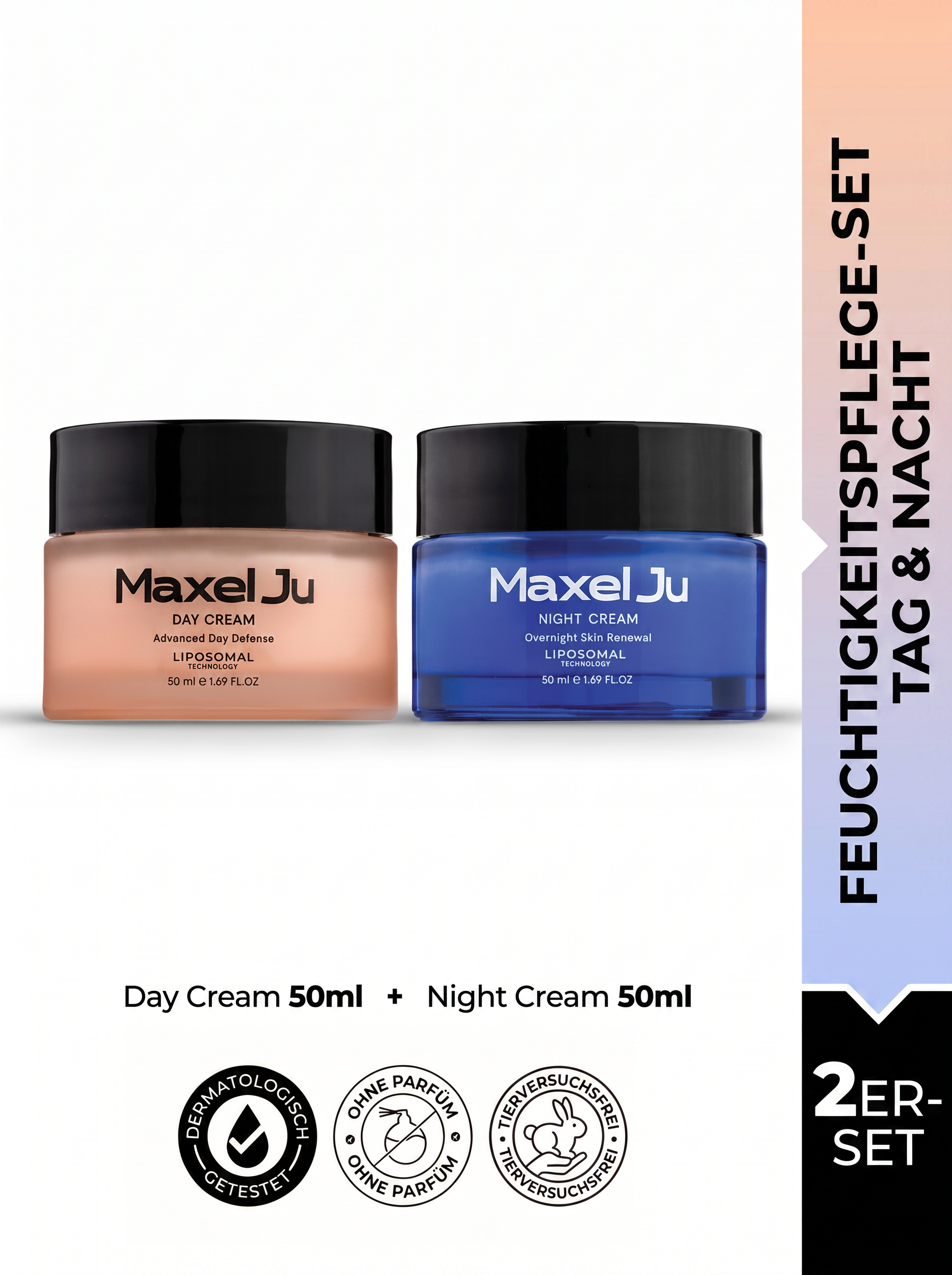 MAXEL JU Nachtcreme (50 ML) Tagescreme (50 ML) Feuchtigkeitspflegeset für Tag und Nacht