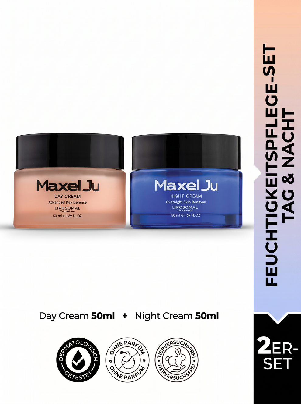 MAXEL JU Nachtcreme (50 ML) Tagescreme (50 ML) Feuchtigkeitspflegeset für Tag und Nacht