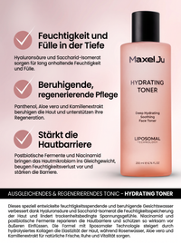 MAXEL JU Hydrating Toner (200 ML) Hyaluronsäure Serum (30 ML) Feuchtigkeitscreme (50 ML) Intensivpflege-Set