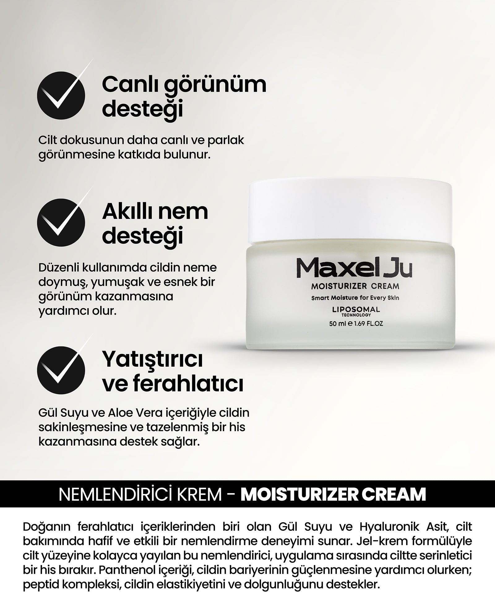 MAXEL JU Hydrating Toner (200 ML) Hyaluronic Acid Serum (30 ML) Moistruzer Cream (50 ML) Yoğun Bakım Seti